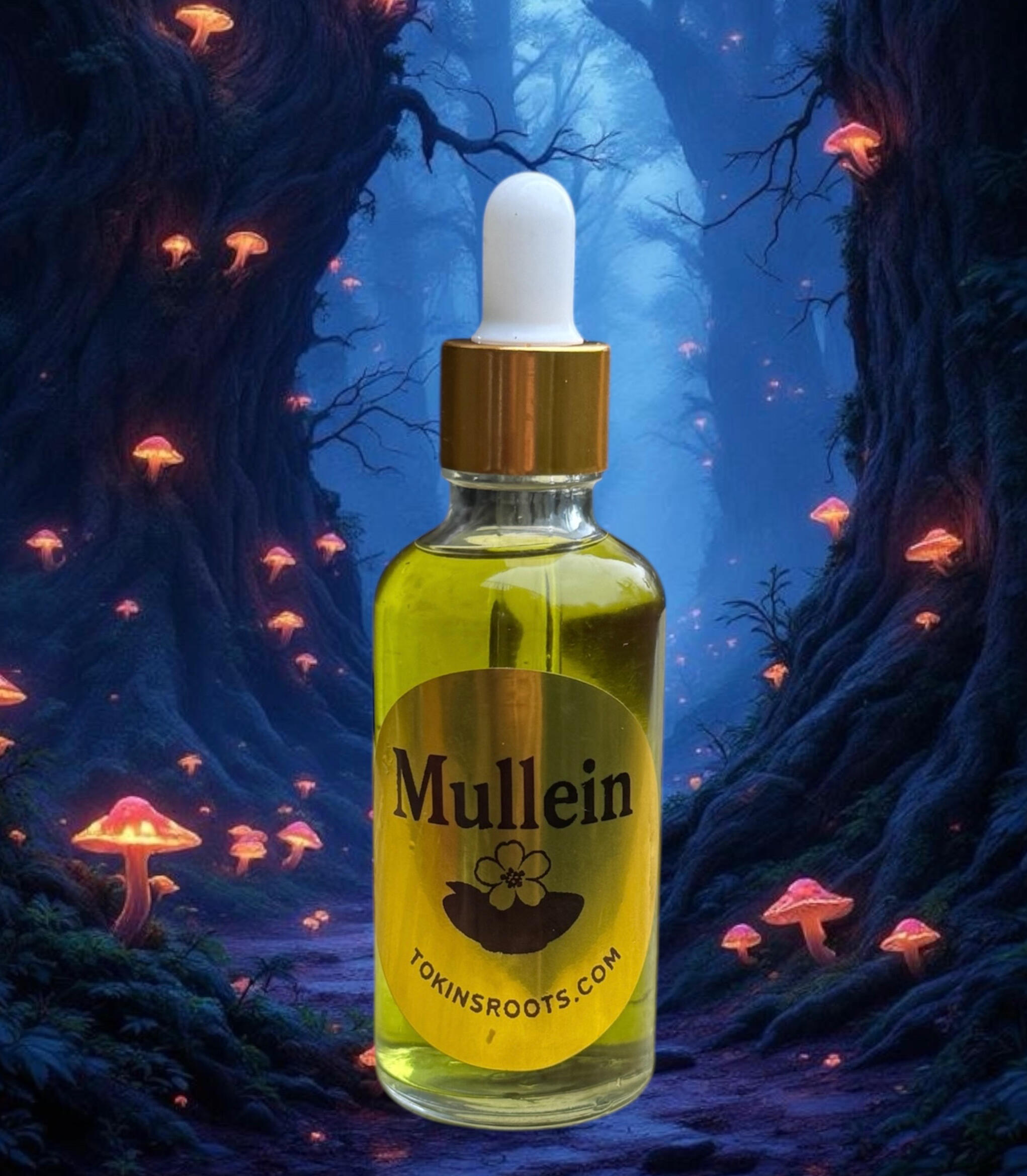 TokinsRoots Herbal Remedies – Dit's Amazing, Mullein, Lion's Mane Tokin's Soothing Cough & Cold Photo of three TokinsRoots herbal wellness products: Dit's Amazing Botanical Rub, Mullein Extract, and Lion's Mane Tincture displayed on a table.